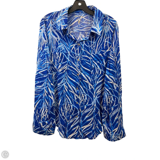 Top Long Sleeve Designer By Lilly Pulitzer In Blue, Size: L
