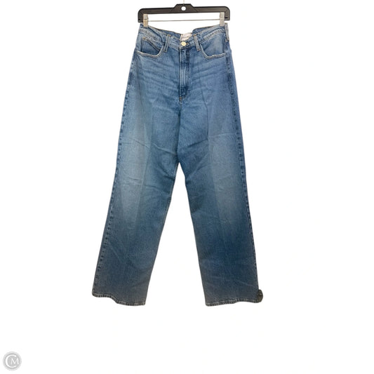 Jeans Wide Leg By Frame In Blue Denim, Size: 8