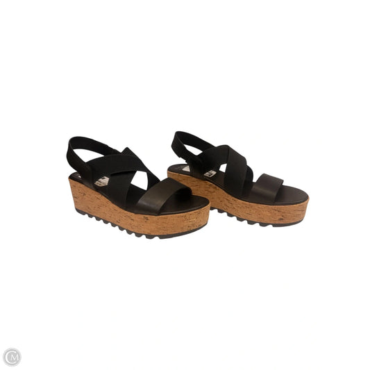 Sandals Heels Wedge By Sorel In Black, Size: 8