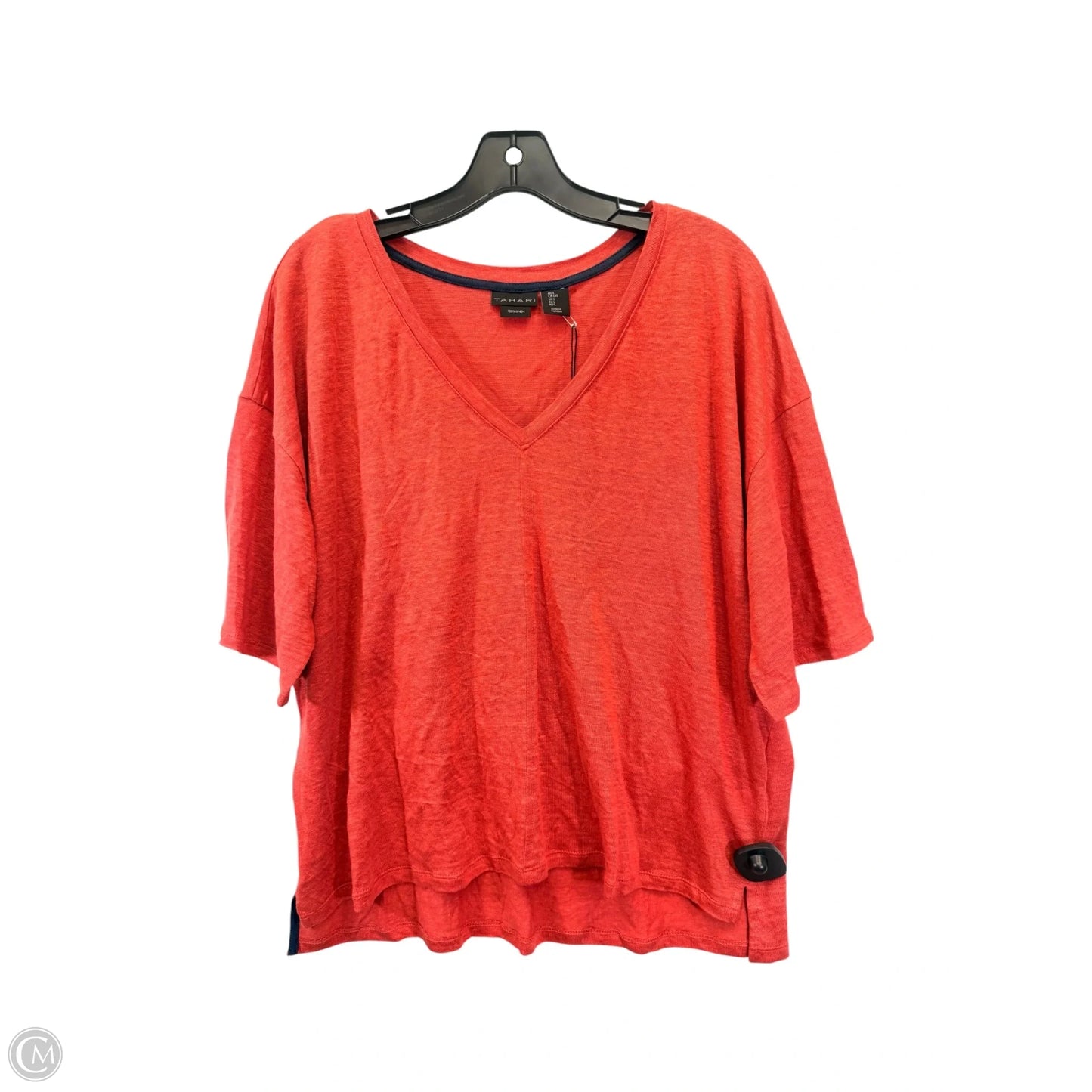 Top Short Sleeve By Tahari In Orange, Size: Xl