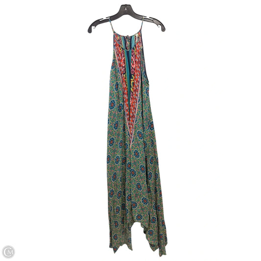 Dress Casual Maxi By Anthropologie In Green & Orange, Size: L