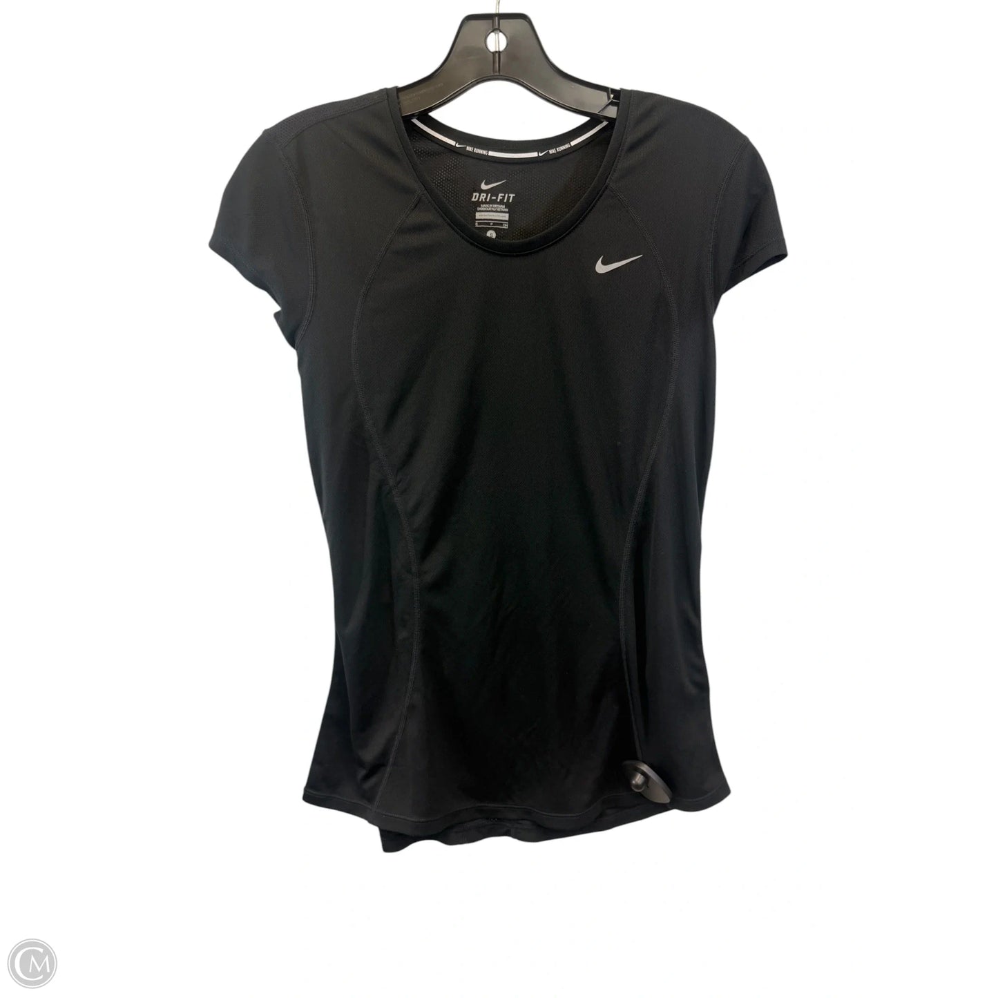 Athletic Top Short Sleeve By Nike In Black, Size: S