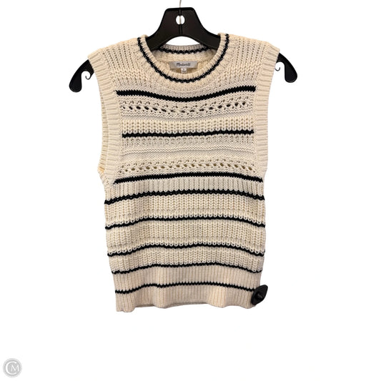 Vest Sweater By Madewell In Black & Cream, Size: S