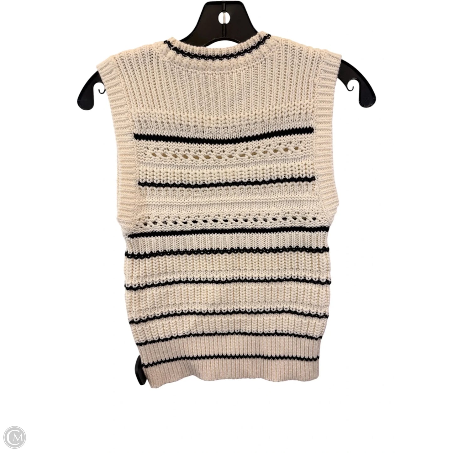 Vest Sweater By Madewell In Black & Cream, Size: S