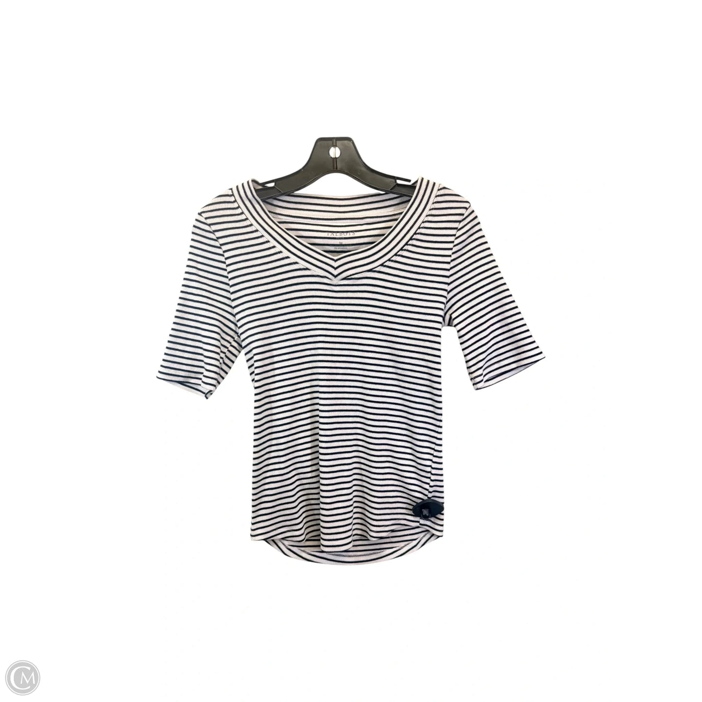 Top Short Sleeve By Talbots In Black & White, Size: Sp