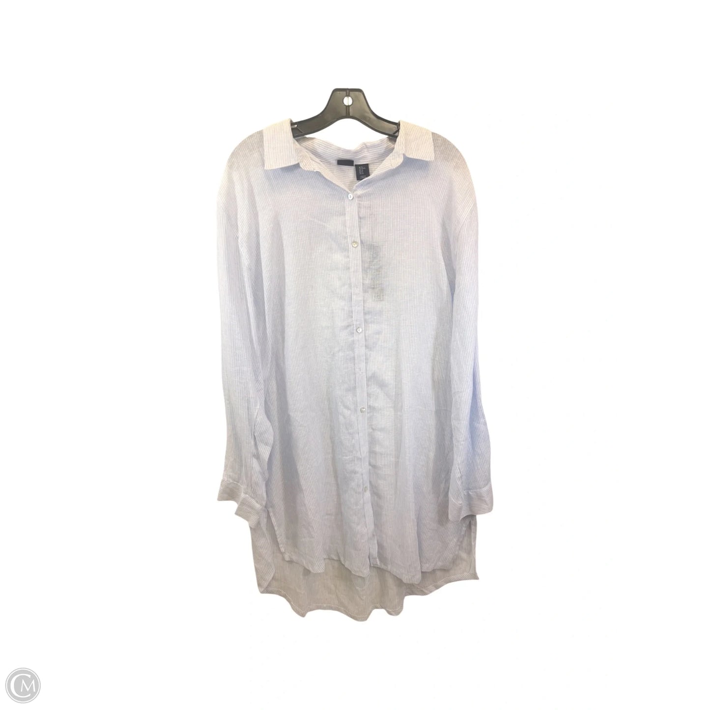 Dress / Long Tunic Long Sleeve By Tahari In Blue & White, Size: Xl