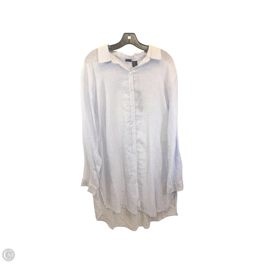 Dress / Long Tunic Long Sleeve By Tahari In Blue & White, Size: Xl