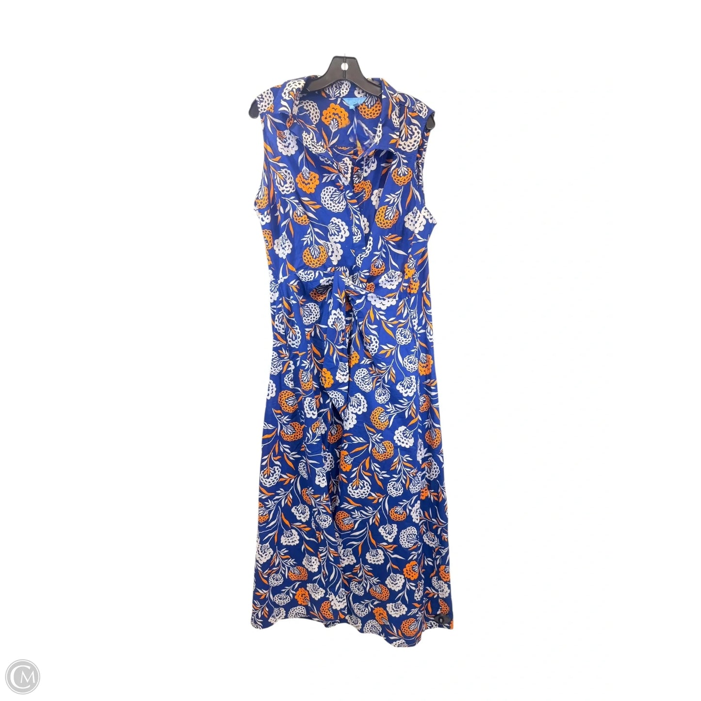 Dress Casual Maxi By Draper James In Blue & Orange, Size: Xl