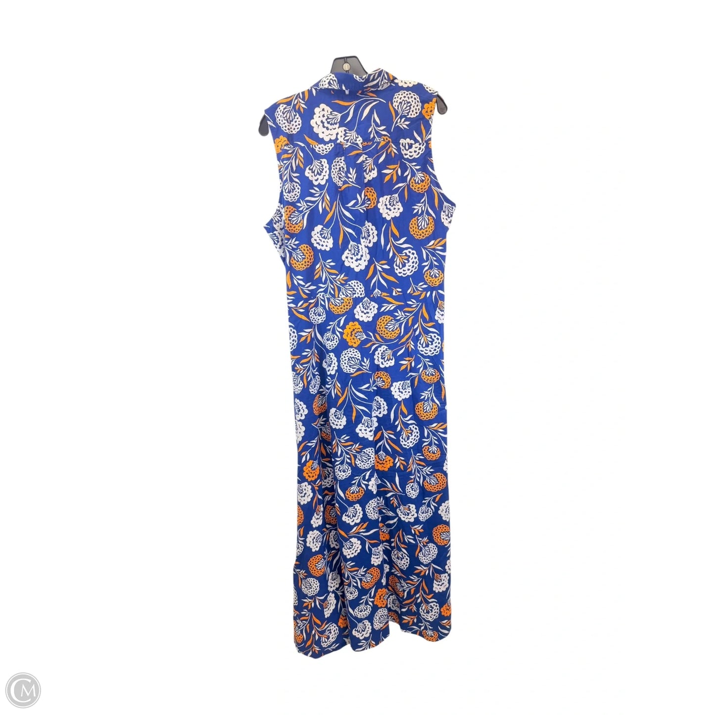 Dress Casual Maxi By Draper James In Blue & Orange, Size: Xl