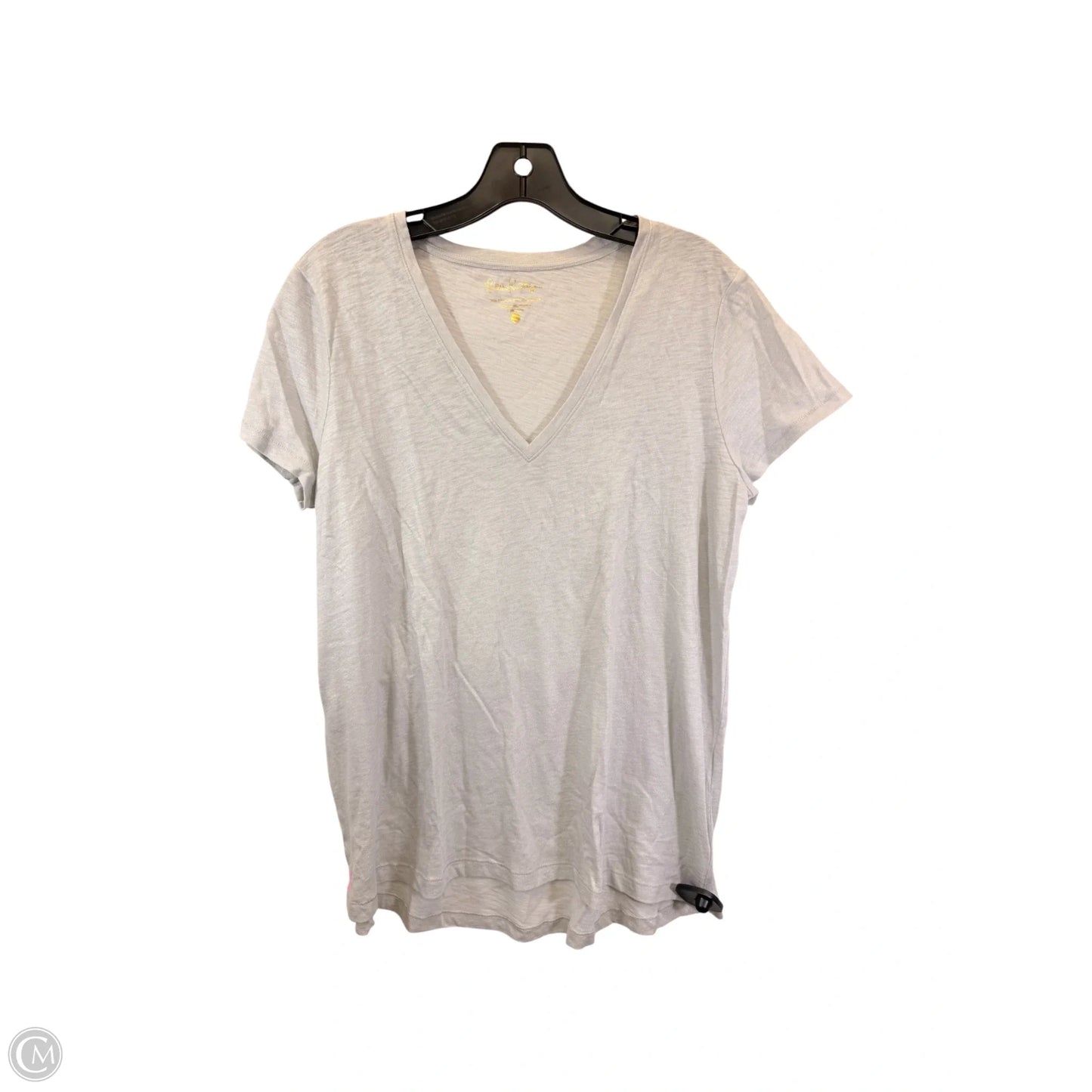 Top Short Sleeve Designer By Lilly Pulitzer In Grey, Size: L