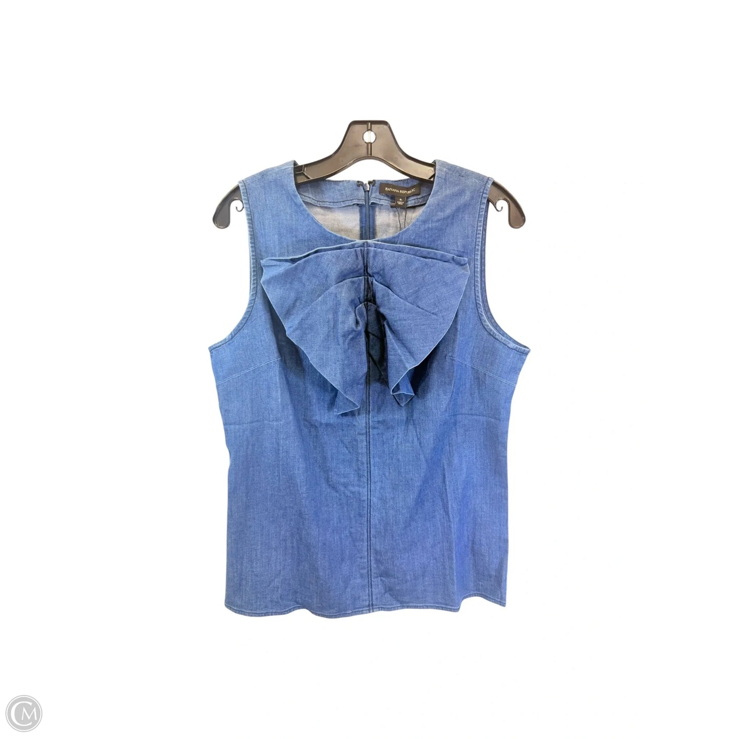Top Sleeveless By Banana Republic In Blue Denim, Size: M