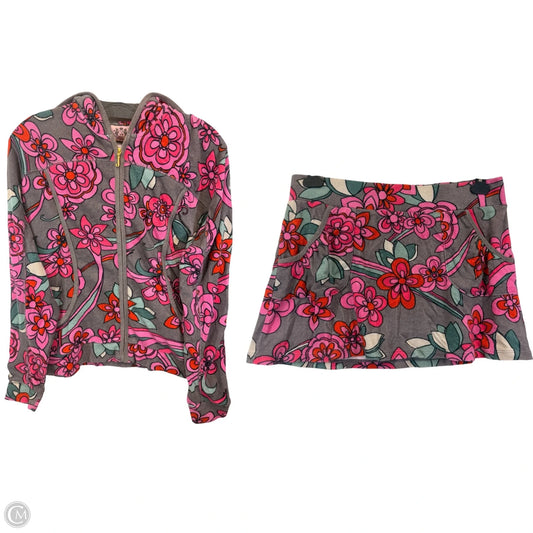 Skirt Set 2pc By Juicy Couture In Grey & Pink, Size: L
