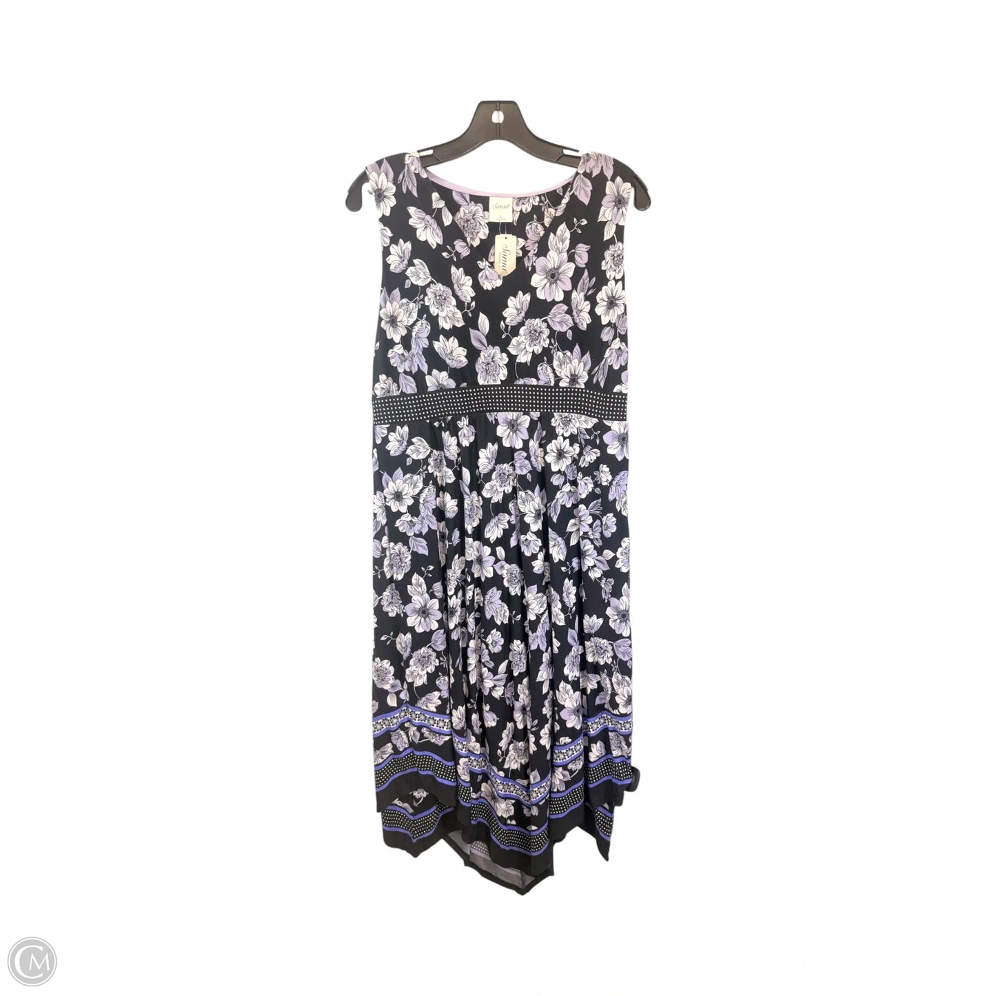 Dress Casual Midi By Soma In Black & Purple, Size: L