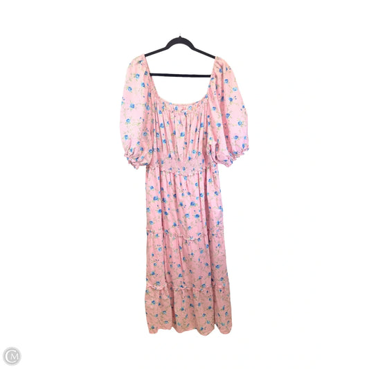 Dress Casual Maxi By Loveshackfancy In Blue & Pink, Size: 1x