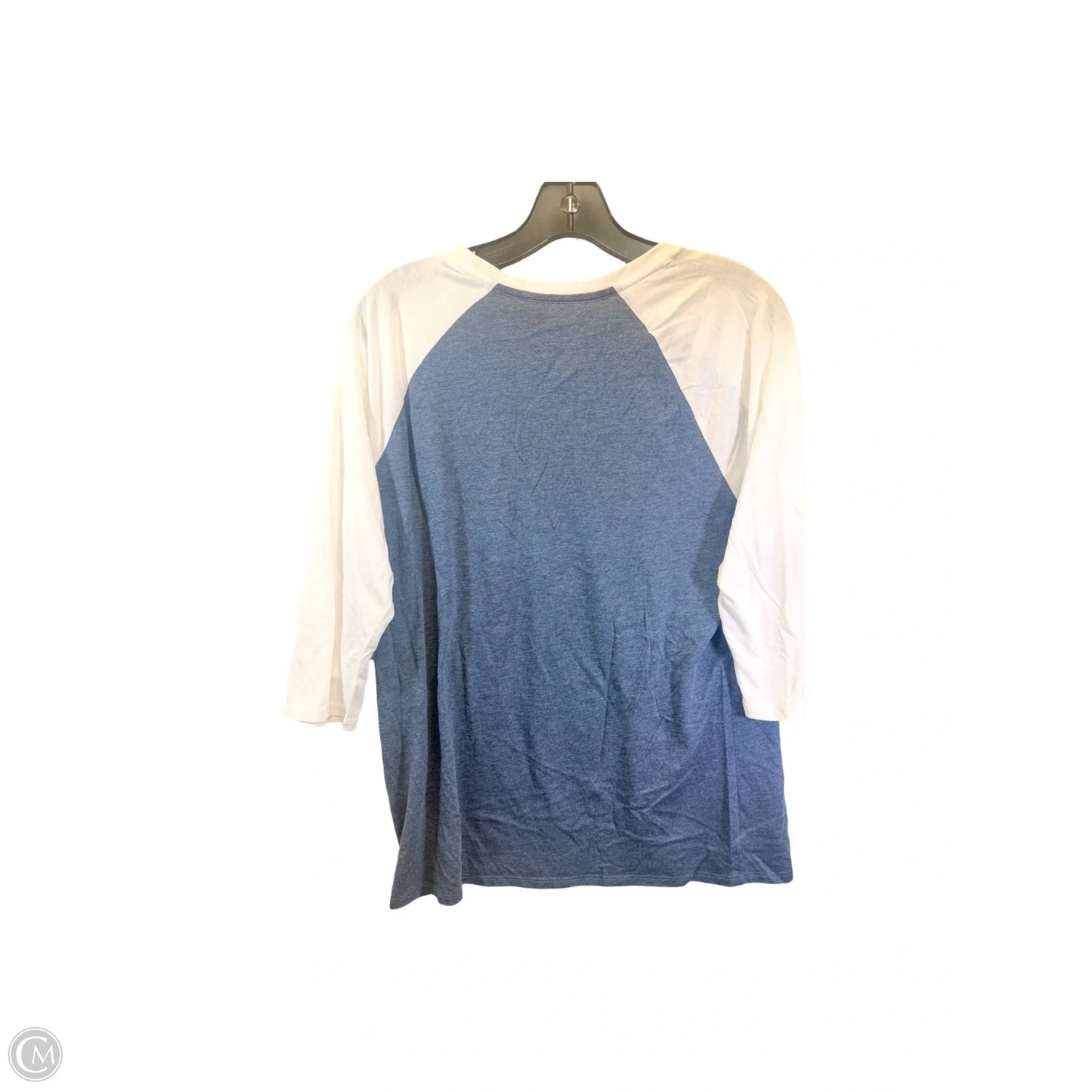Athletic Top Long Sleeve Crewneck By Nike In Blue & White, Size: Xl