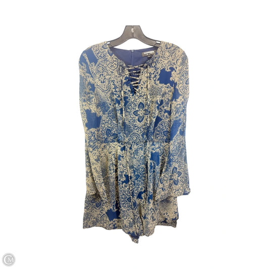 Romper By Fashion Union In Blue & Tan, Size: S