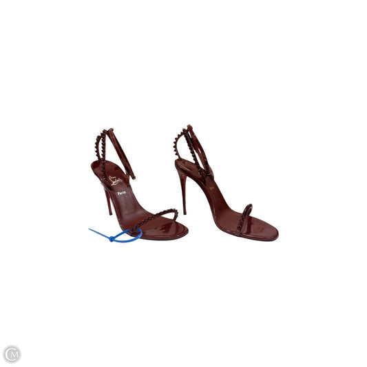 Sandals Luxury Designer By Christian Louboutin In Maroon, Size: 7.5