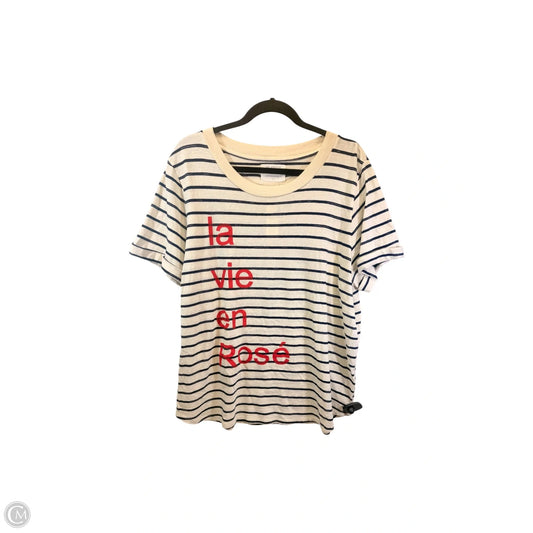 Top Short Sleeve Basic By Sol Angeles In Striped Pattern, Size: Xl