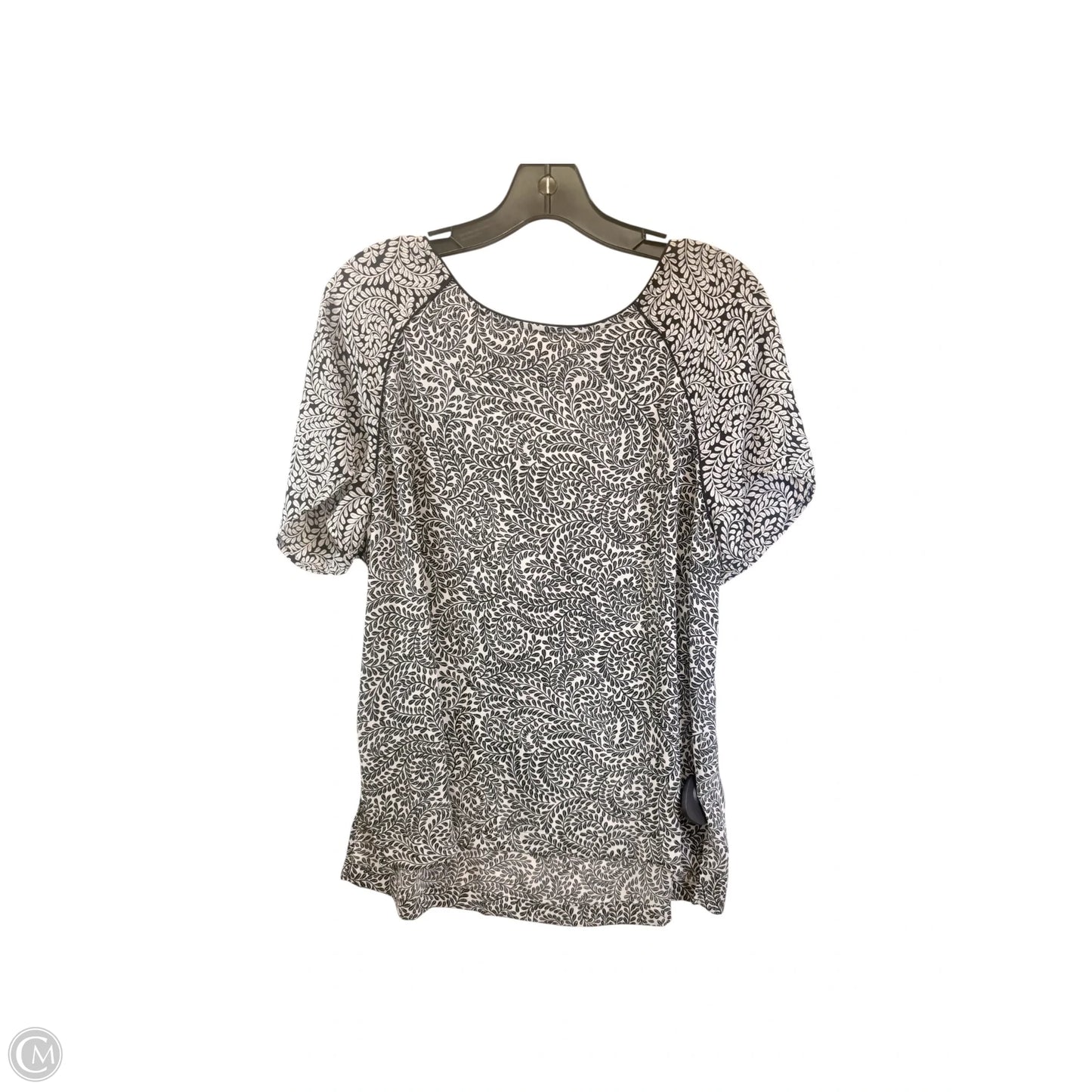 Top Short Sleeve By Loft In Black & White, Size: L