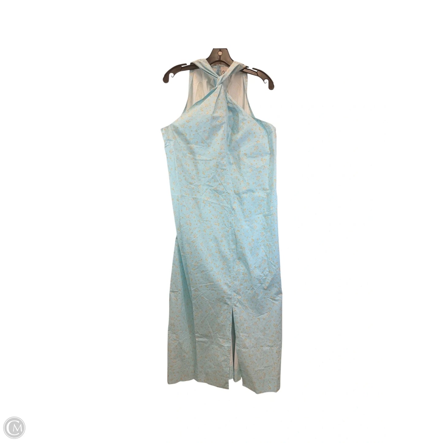 Dress Casual Maxi By Ganni In Blue & Yellow, Size: Xl