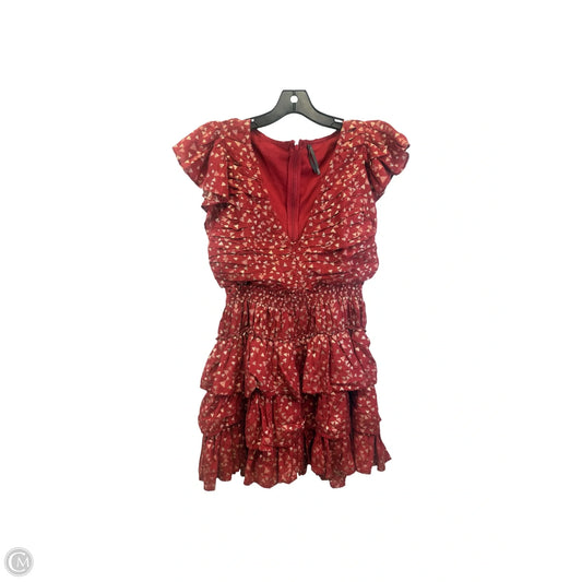 Dress Party Long By Anthropologie In Gold & Red, Size: M