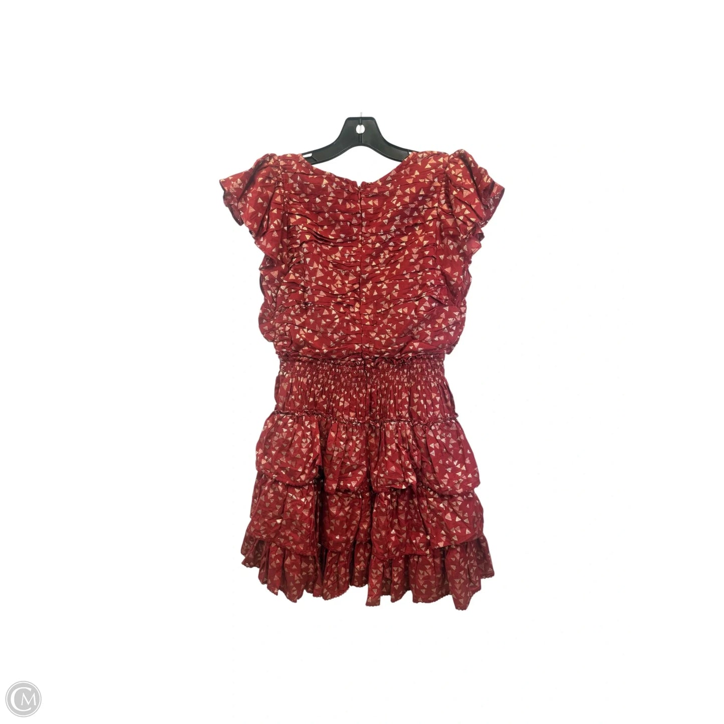 Dress Party Long By Anthropologie In Gold & Red, Size: M