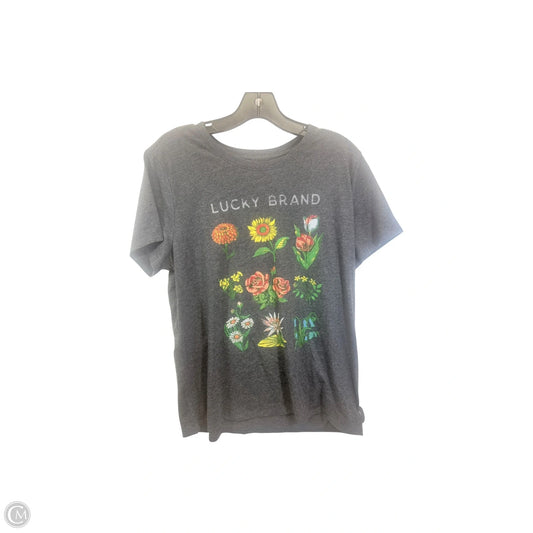 Top Short Sleeve Basic By Lucky Brand In Grey, Size: L