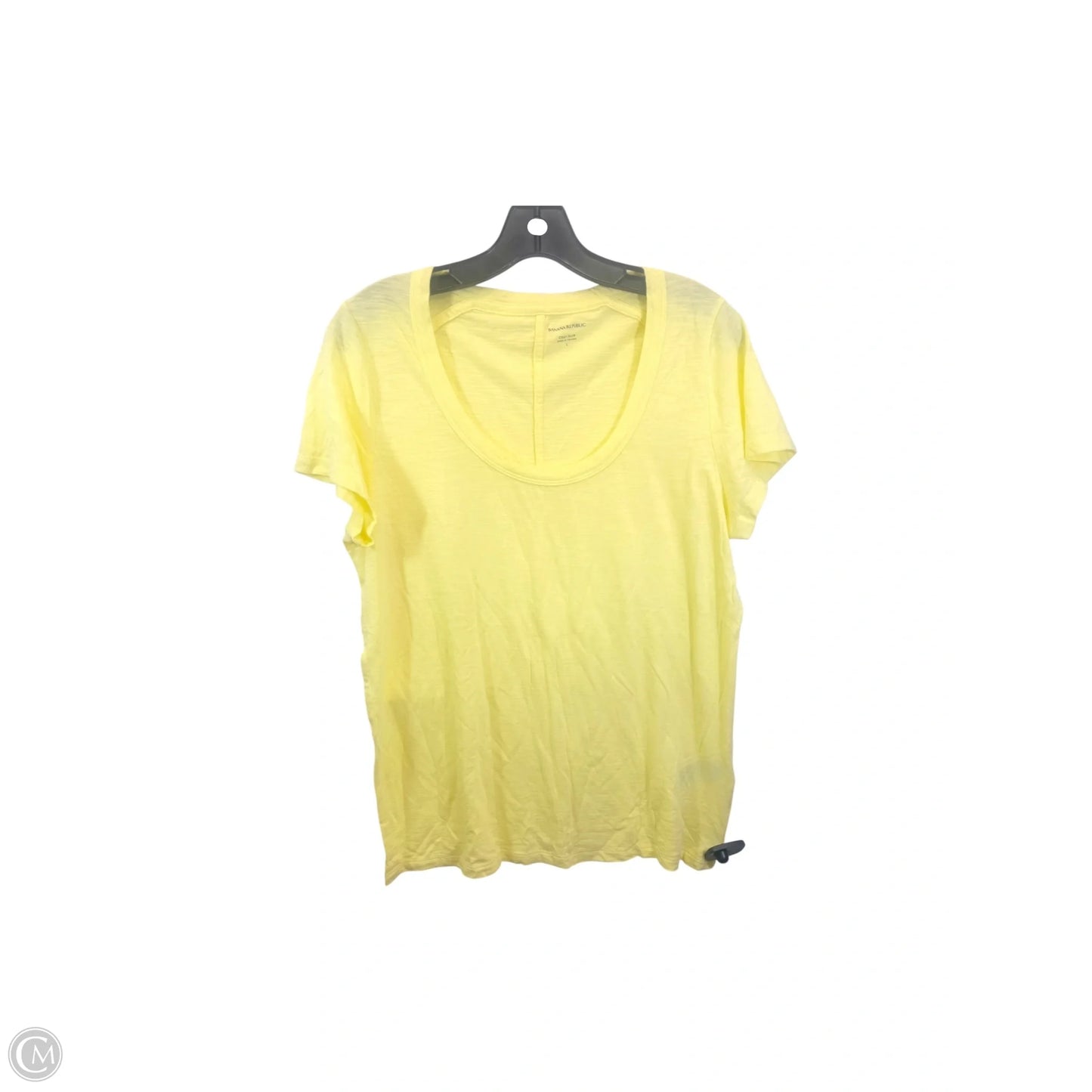Top Short Sleeve Basic By Banana Republic In Yellow, Size: L