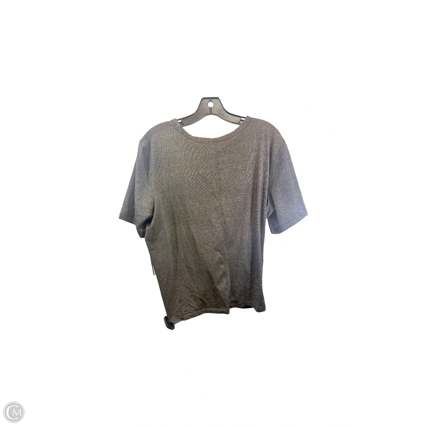 Athletic Top Short Sleeve By Lululemon In Black & Gold, Size: 8