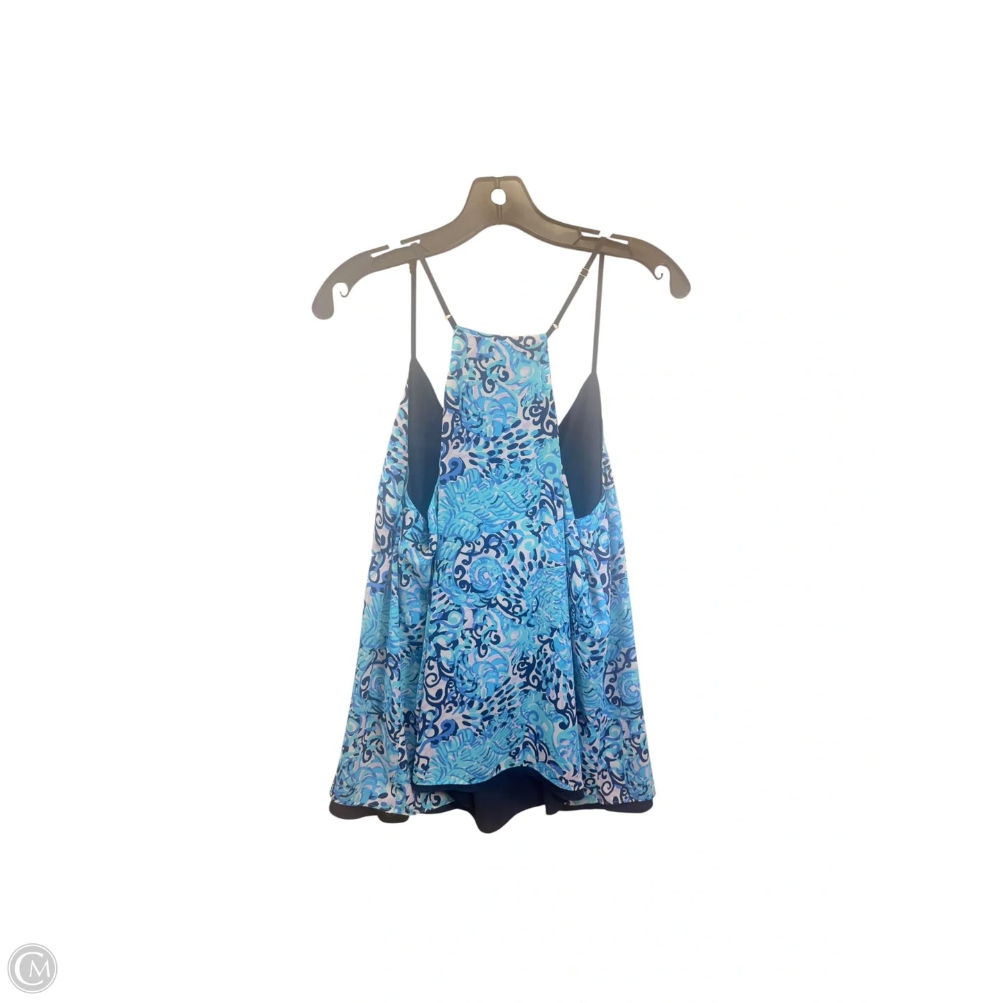 Top Sleeveless Designer By Lilly Pulitzer In Blue & White, Size: Xl