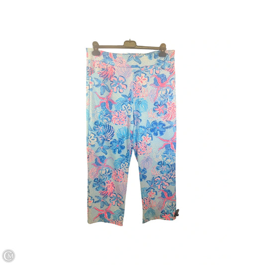 Pants Designer By Lilly Pulitzer In Blue & Pink, Size: 14
