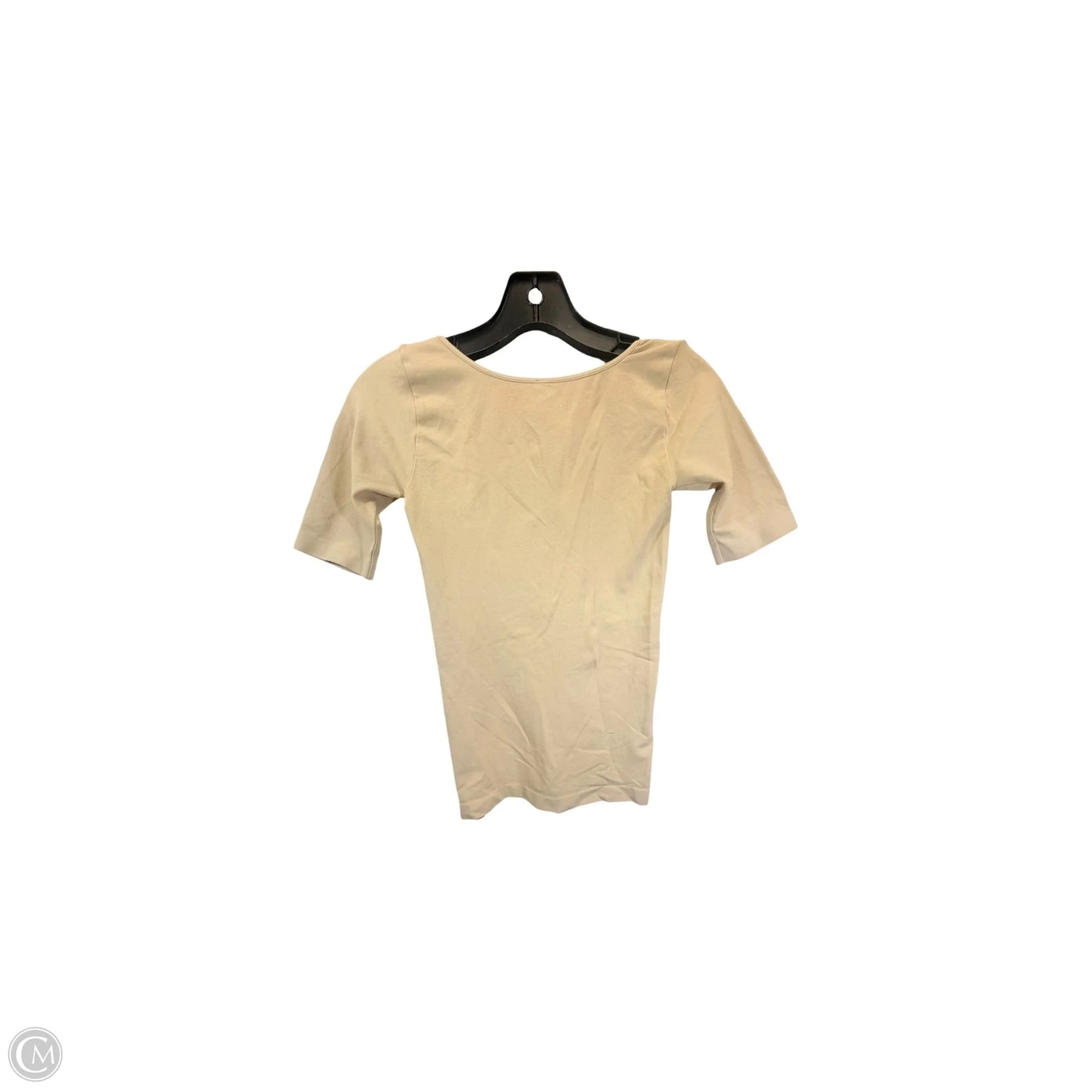 Top Short Sleeve Basic By SkinnyTees In Tan, Size: Osfm