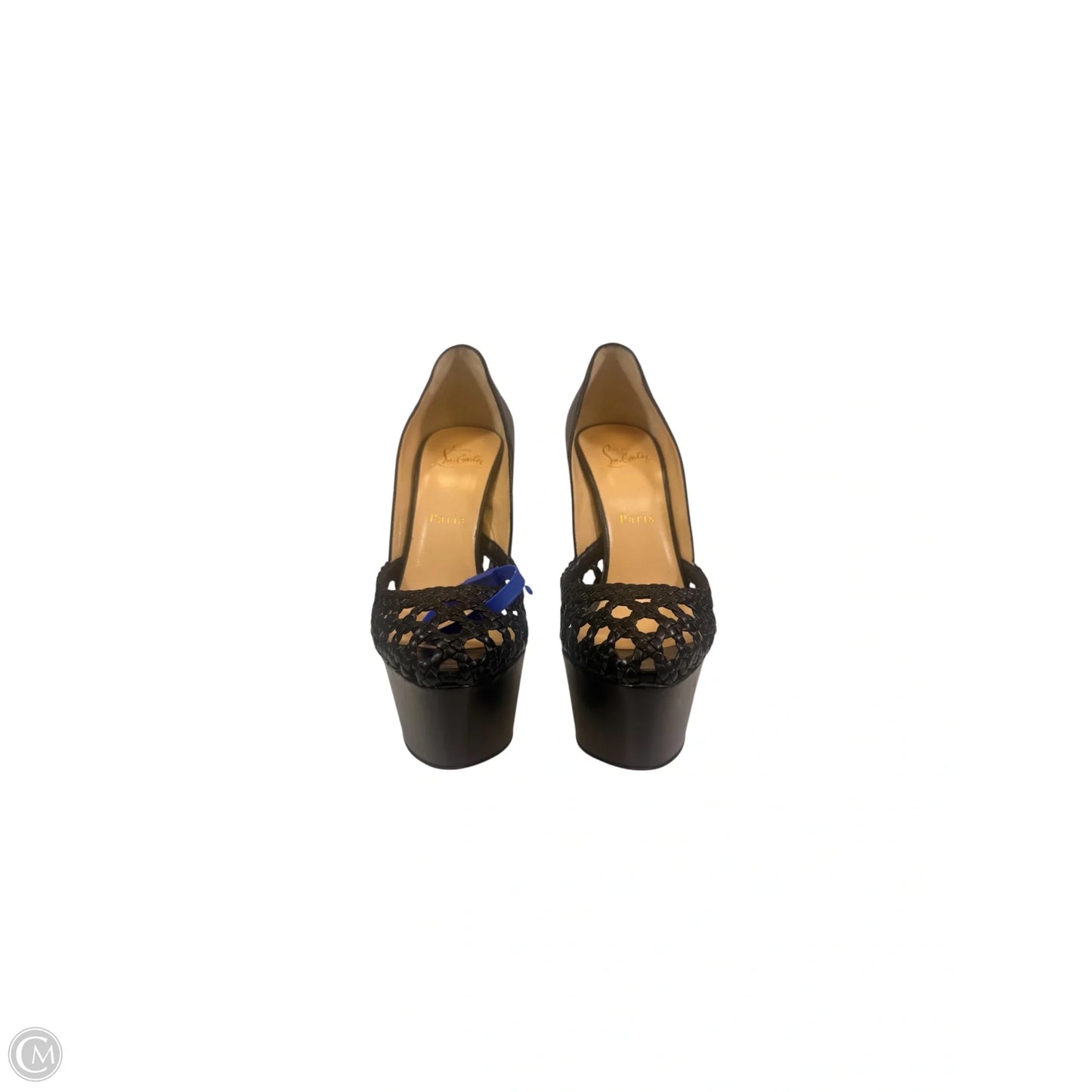 Shoes Luxury Designer By Christian Louboutin In Black, Size: 7.5