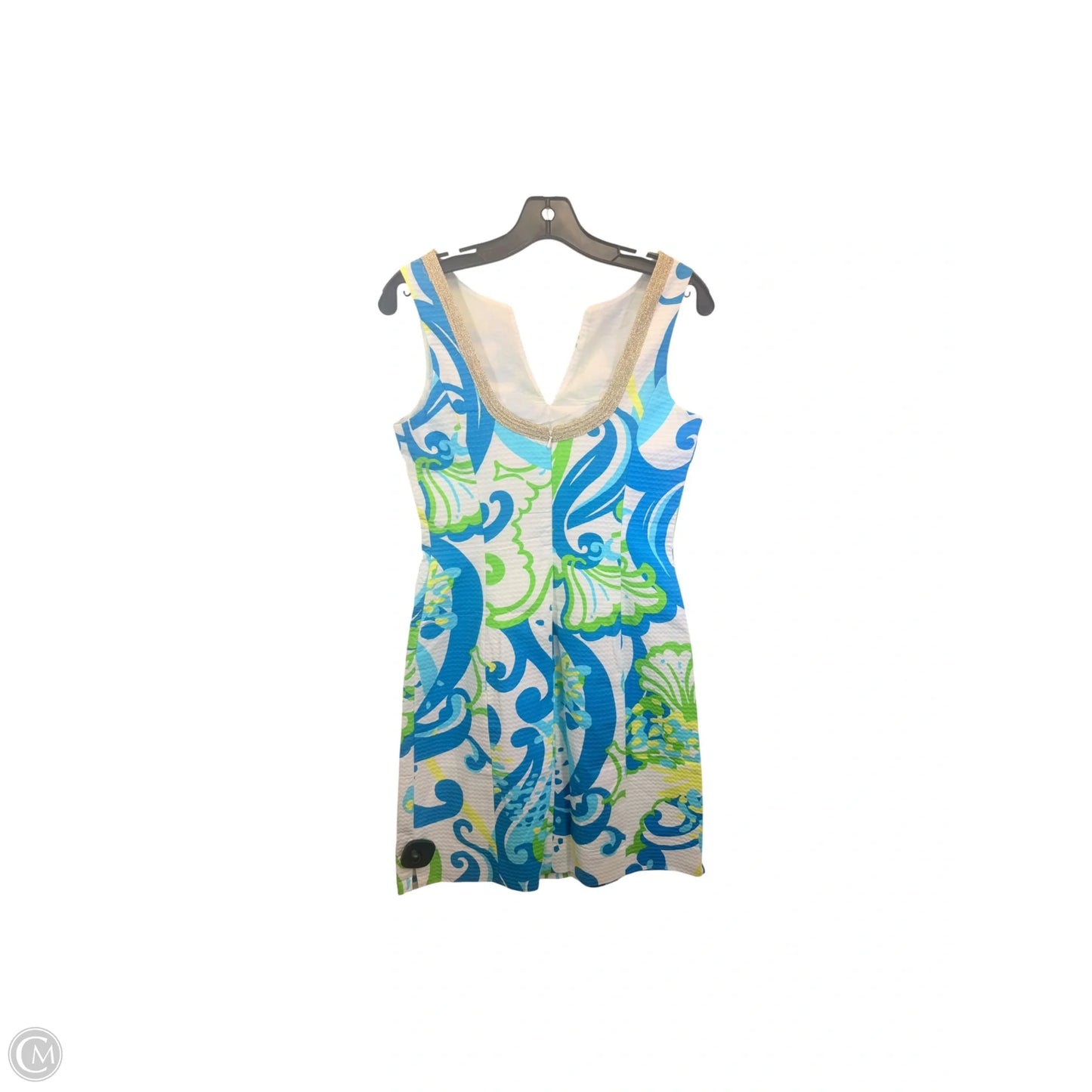 Dress Designer By Lilly Pulitzer In Blue & Gold, Size: 0