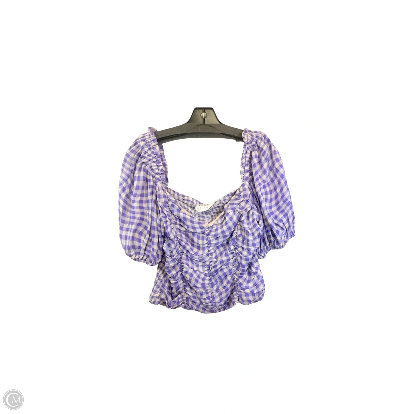 Top Short Sleeve By Astr The Label In Purple & White, Size: Xl