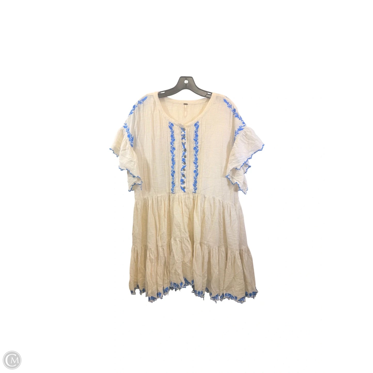 Dress Casual Short By Free People In Blue & Cream, Size: L