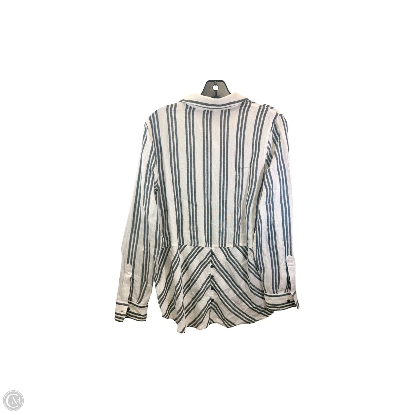 Top Long Sleeve By Lucky Brand In Grey & White, Size: M