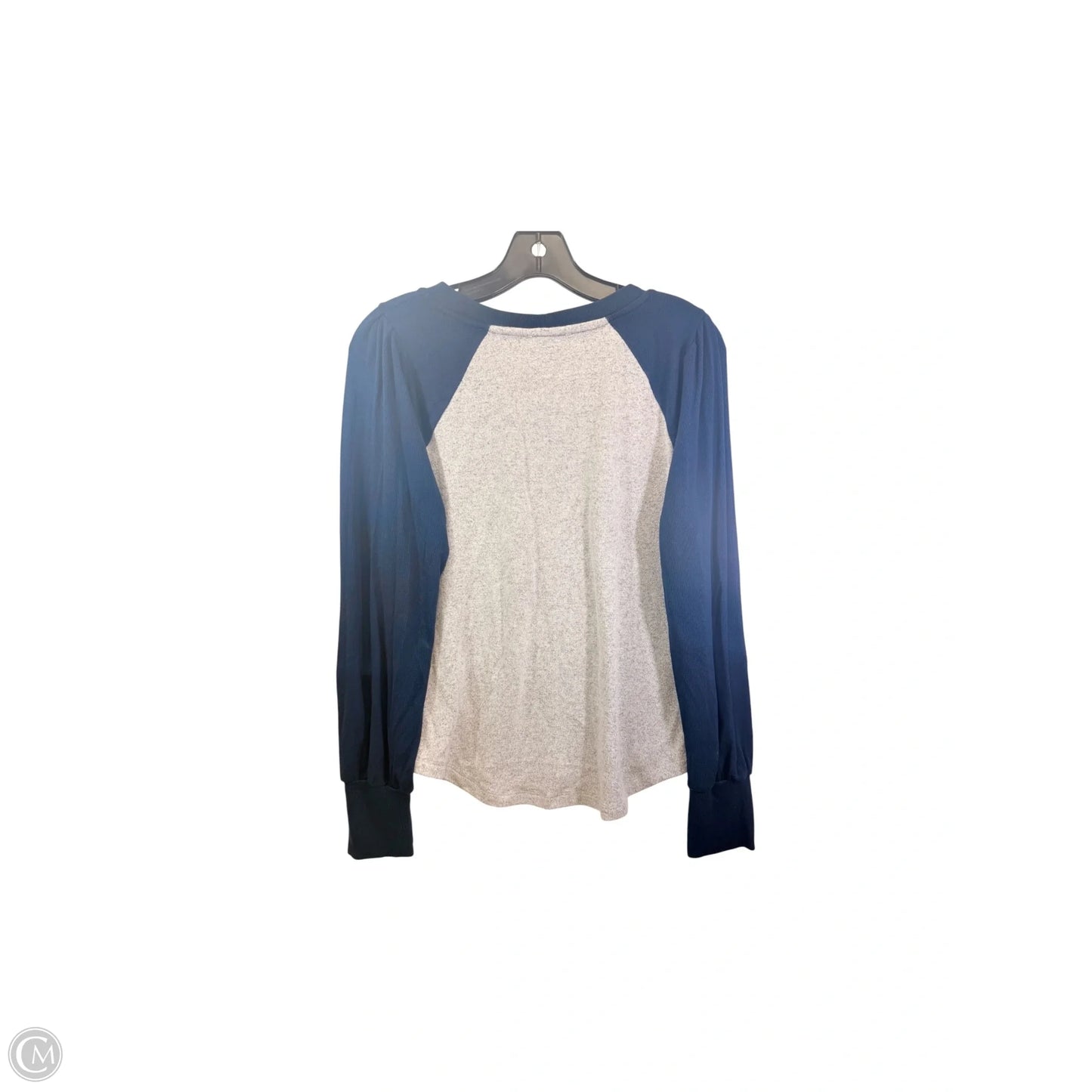 Top Long Sleeve By Evereve In Blue & Grey, Size: S