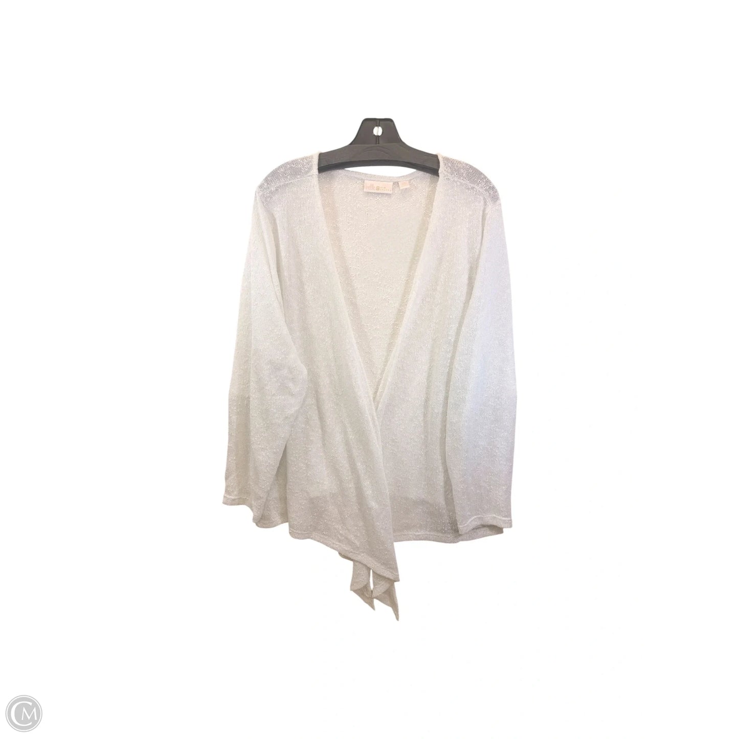 Cardigan By Belle By Kim Gravel In White, Size: 3x
