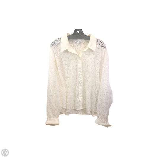 Top Long Sleeve By Old Navy In Cream, Size: Xxl
