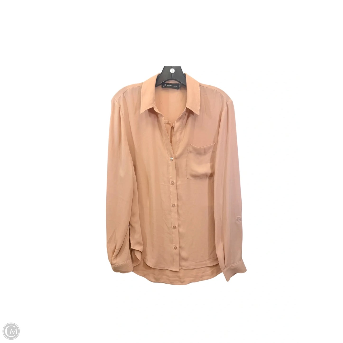 Tunic Long Sleeve By New York And Co In Tan, Size: L