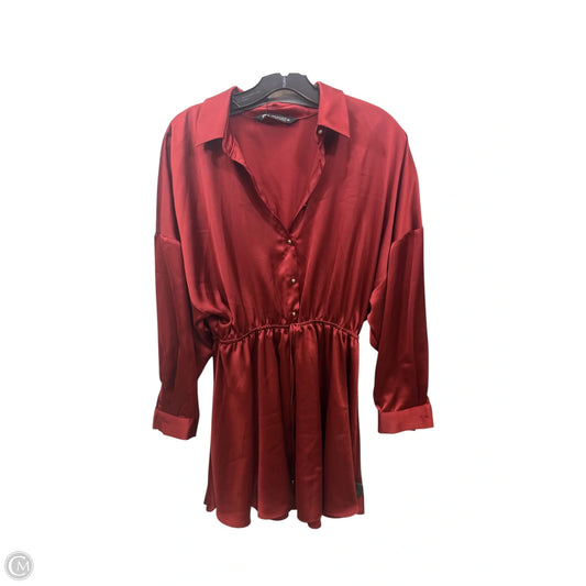 Dress Casual Midi By Zara In Red, Size: M