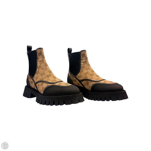 Boots Combat By Gucci In Black & Tan, Size: 11