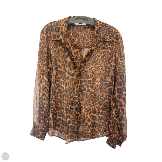 Top Long Sleeve By White House Black Market In Animal Print, Size: S