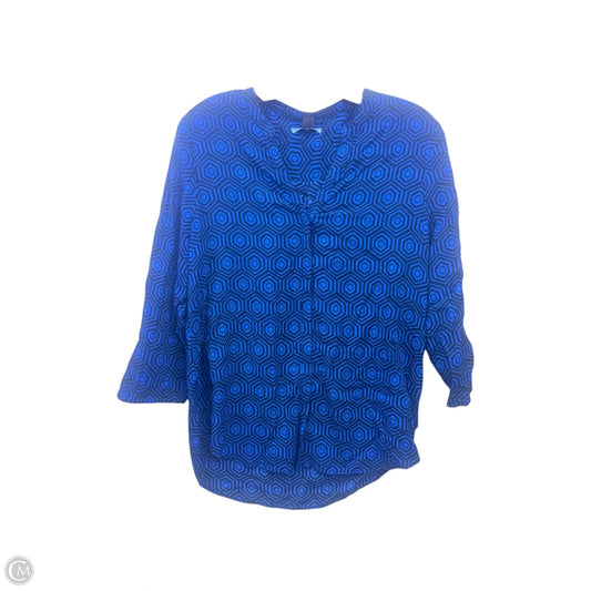 Top 3/4 Sleeve By Cynthia Rowley In Black & Blue, Size: S