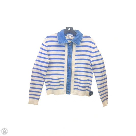 Sweater Cardigan By Ann Taylor In Striped Pattern, Size: Xsp
