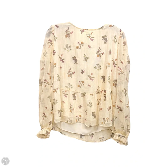 Top Long Sleeve By Loft In Tan, Size: M