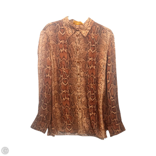 Top Long Sleeve By Zimmermann In Animal Print, Size: L