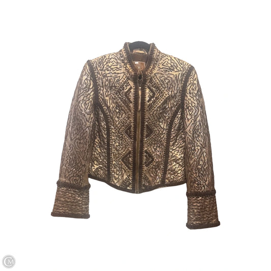 Jacket Leather By Double D Ranch In Brown & Gold, Size: M