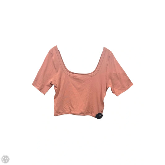 Athletic Top Short Sleeve By Lululemon In Tan, Size: 12